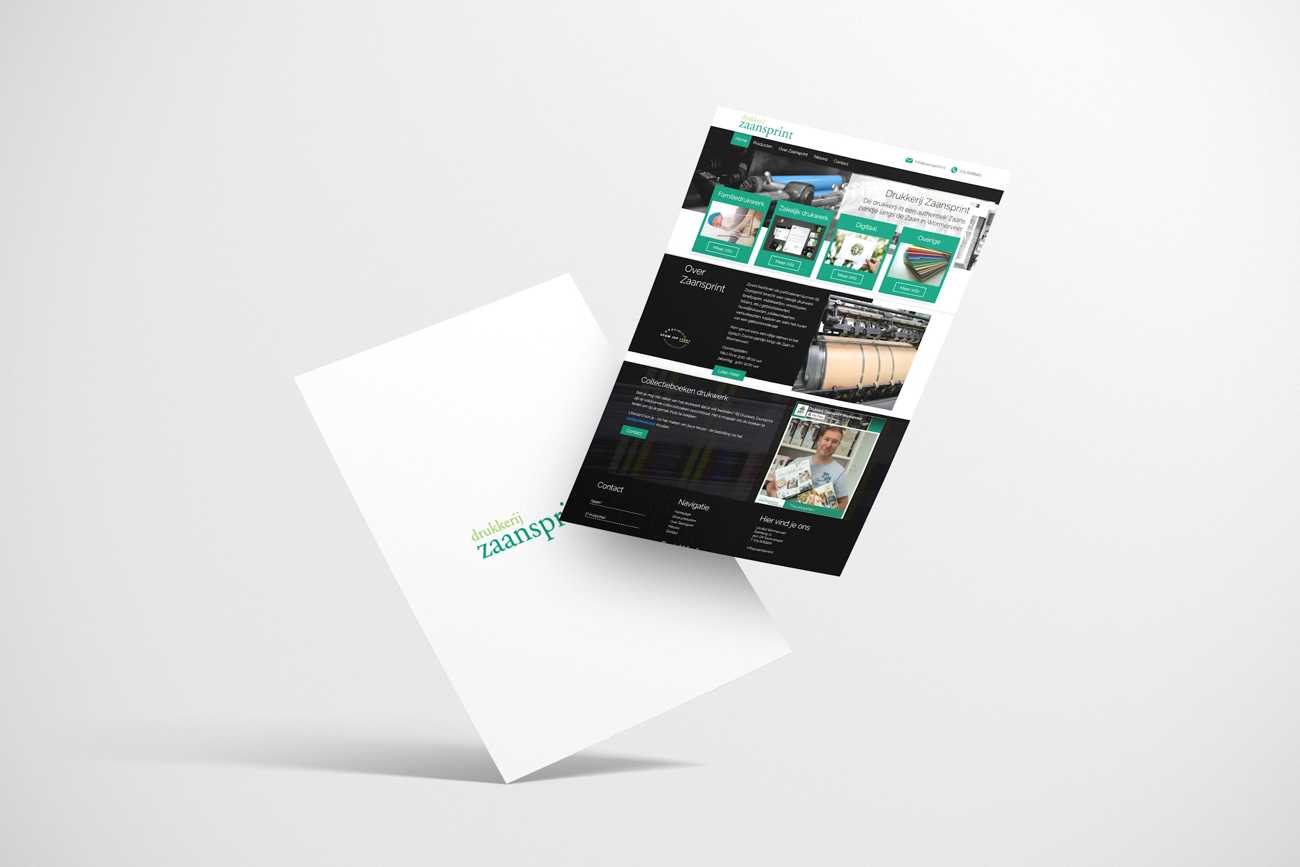 Folder drukwerk van website Zaansprint