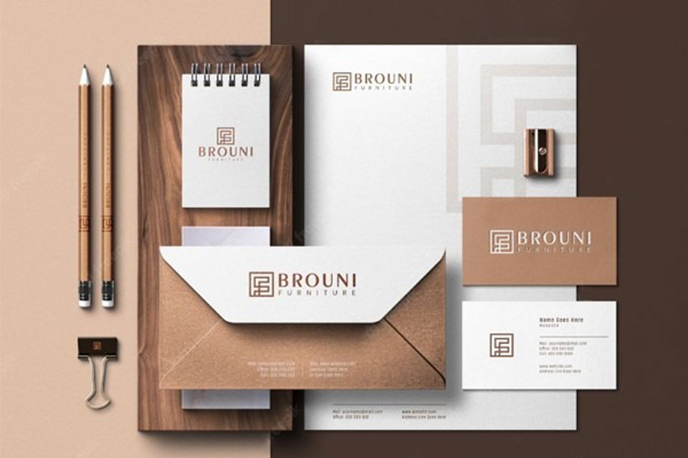 Huisstijl te zien in verschillende items Huisstijl te zien in verschillende items