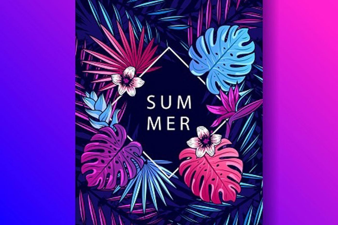 Folder drukwerk met tropische planten Folder drukwerk met tropische planten