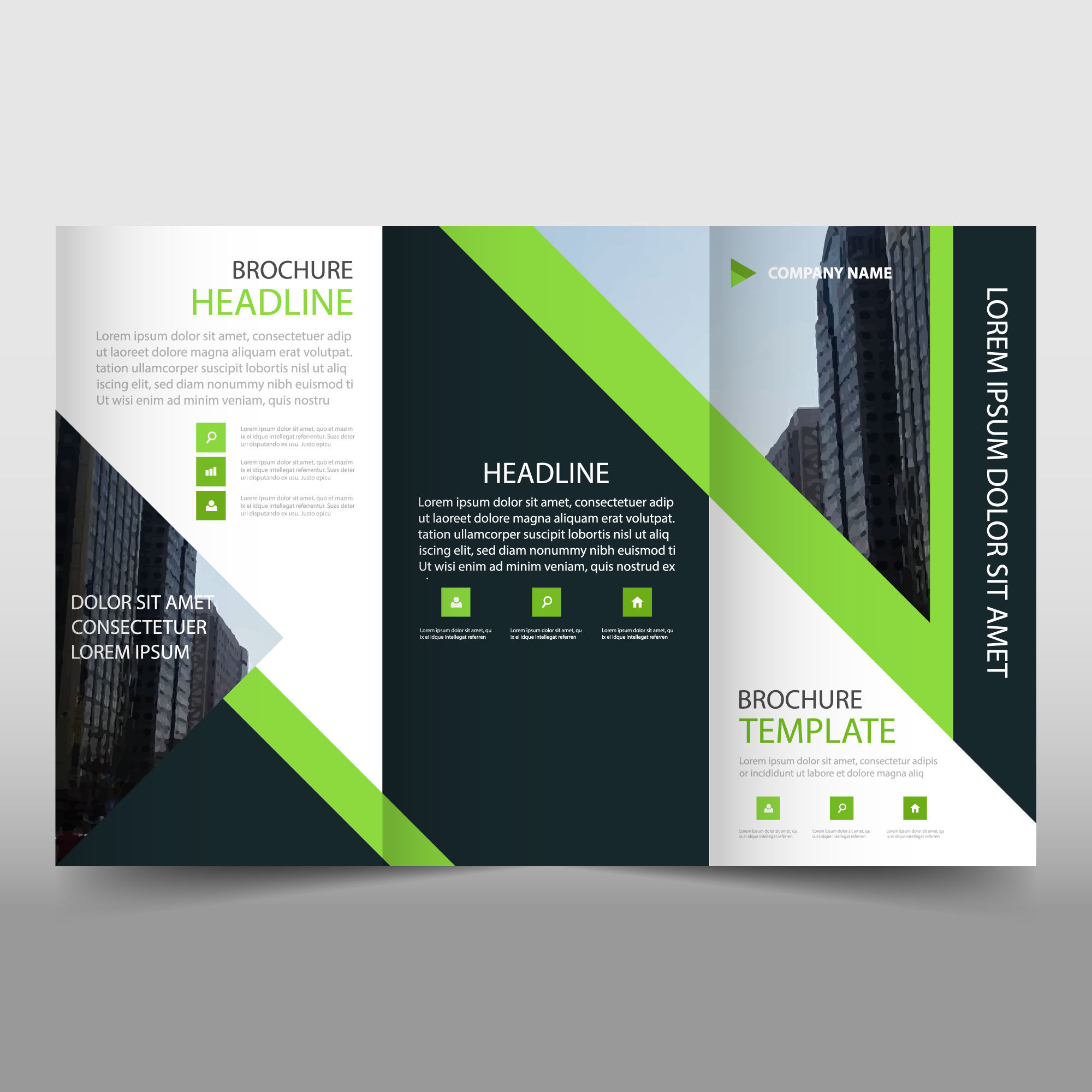 folder met twee vouwen