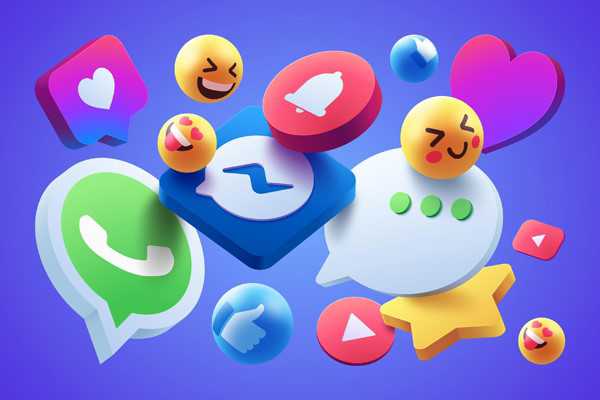 Illustratie emoji's en social media iconen