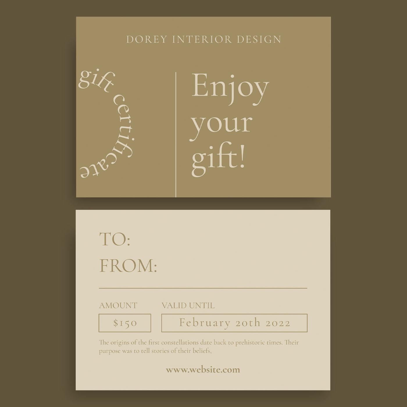 Cadeaubon persoonlijk Cadeaubon persoonlijk