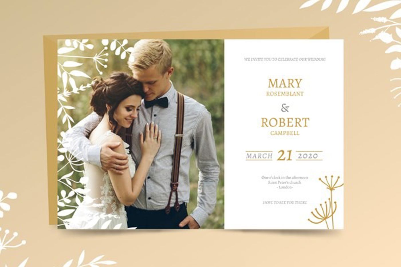 Trouwkaart met koppel en tekst Trouwkaart met koppel en tekst